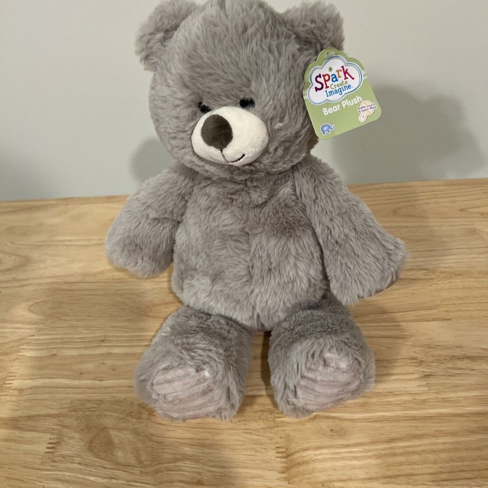 Spark Create Imagine Brown Teddy Bear Plush 12" Ribbed Paws Stuffed Animal Toy